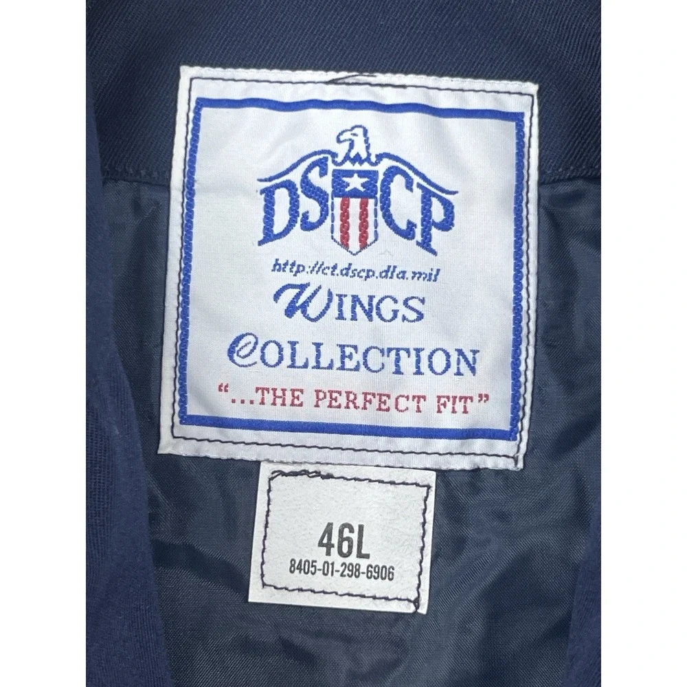 DSCP Wool Jacket Mens 46L USAF Flight Bomber Navy Military 2002 Vintage EUC